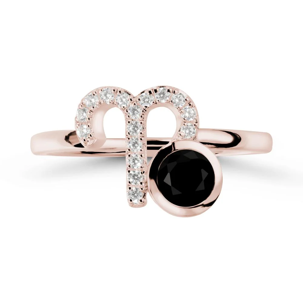 Unique Round Black Spinel Ring In Sterlling Silver - Image 2