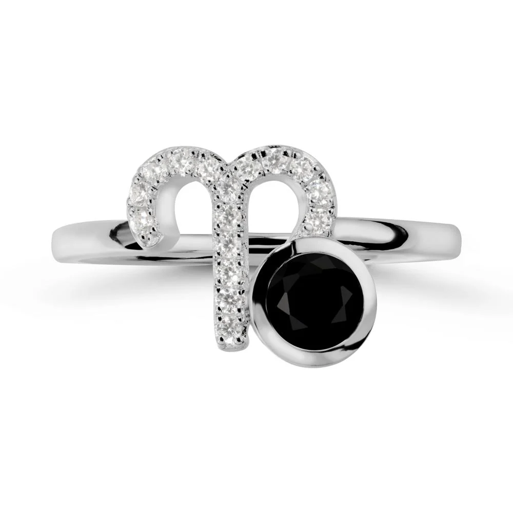 Unique Round Black Spinel Ring In Sterlling Silver - Image 9