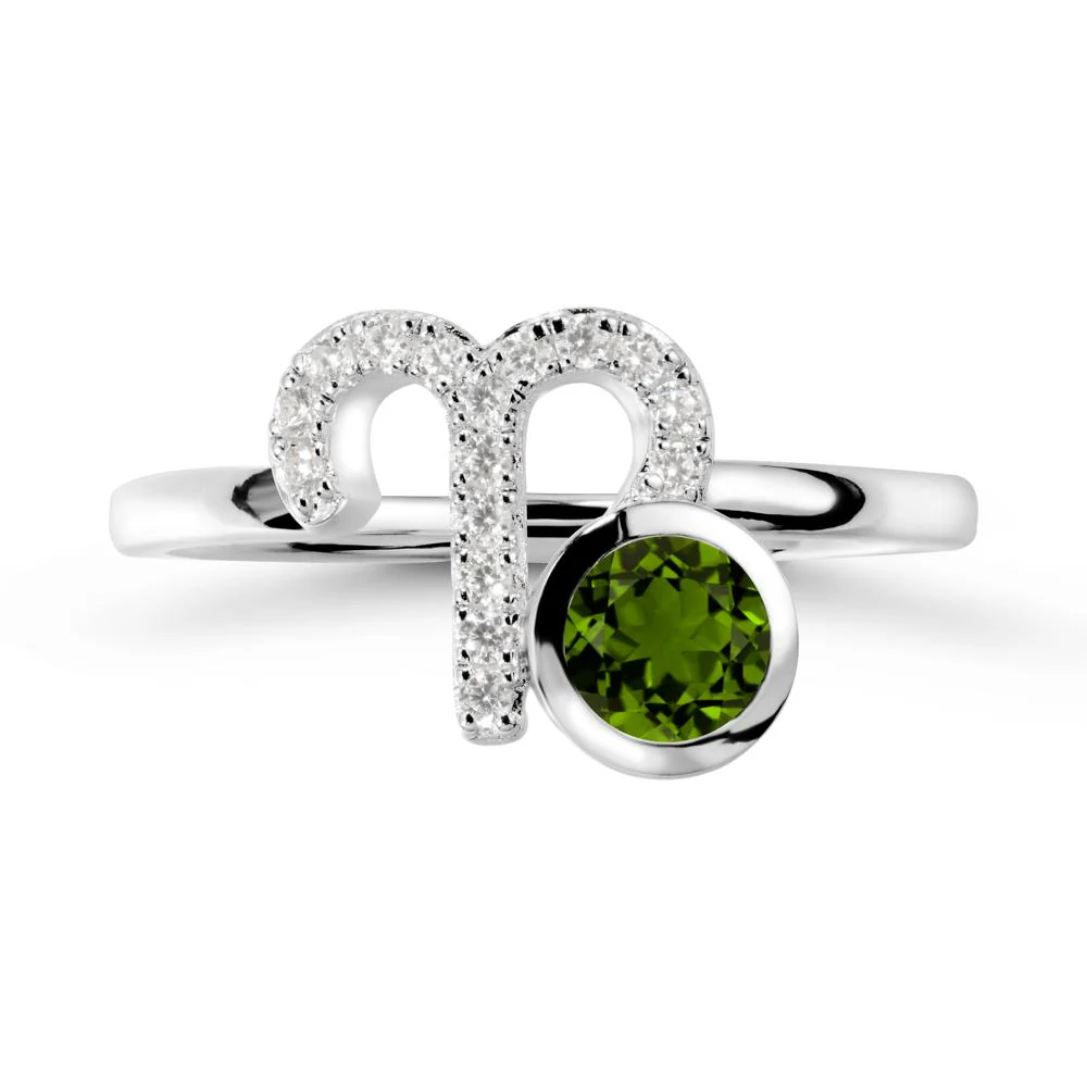 Unique Round Diopside Ring In Sterlling Silver - Image 3