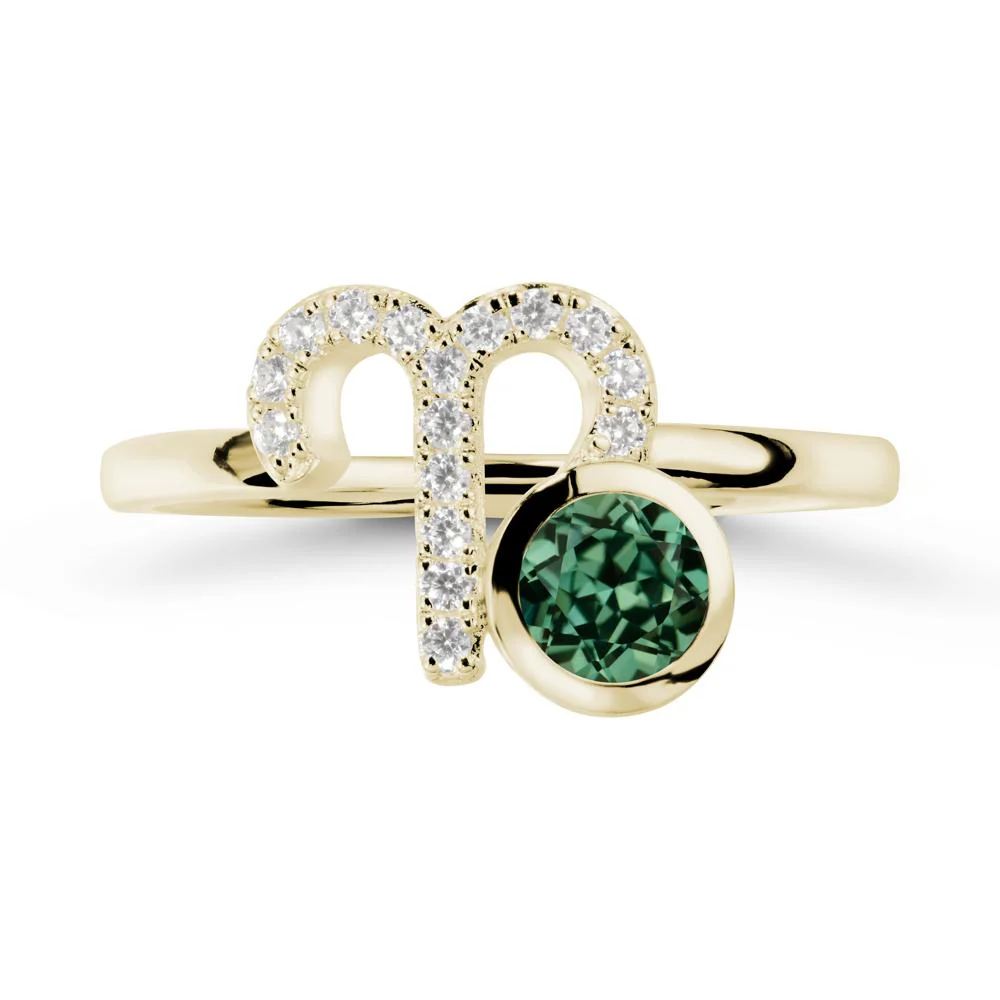 Unique Round Green Sapphire Ring In Sterlling Silver - Image 3