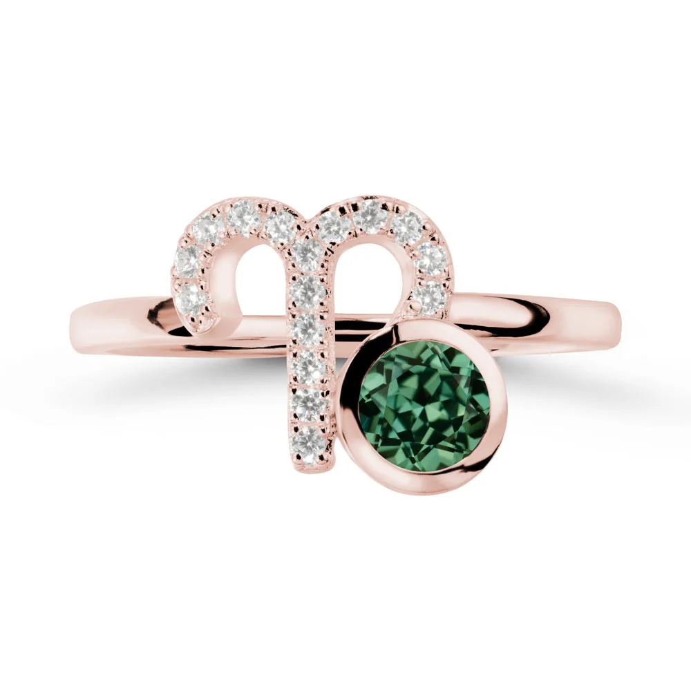 Unique Round Green Sapphire Ring In Sterlling Silver - Image 4