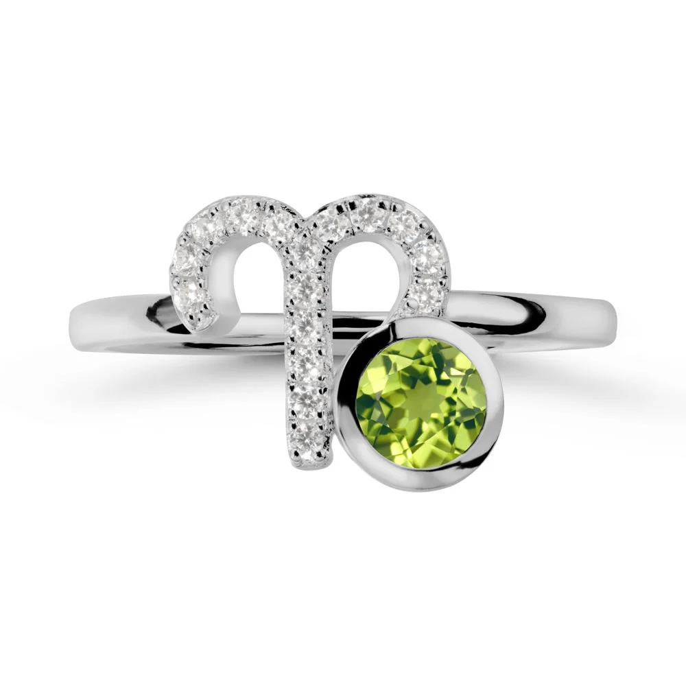 Unique Round Peridot Ring In Sterlling Silver - Image 8