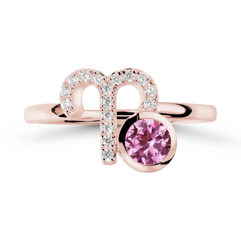 Unique Round Pink Sapphire Ring In Sterlling Silver - Image 4
