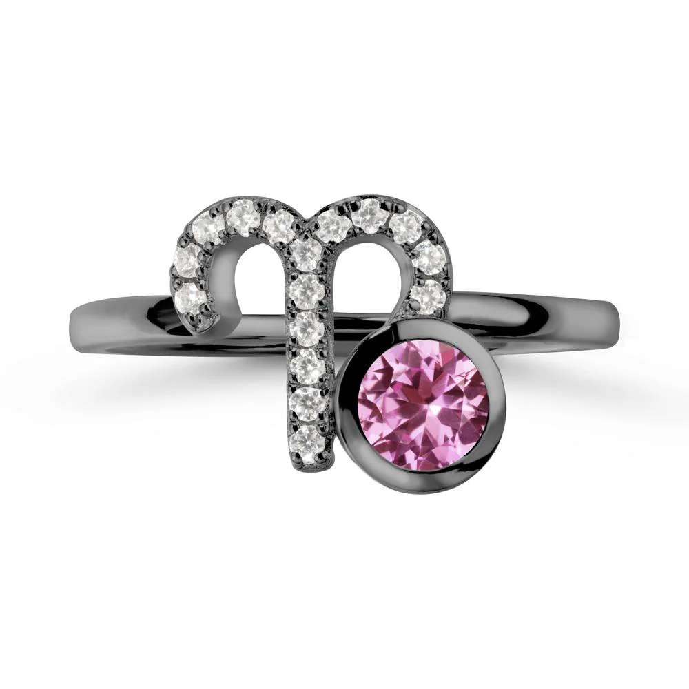 Unique Round Pink Sapphire Ring In Sterlling Silver - Image 7