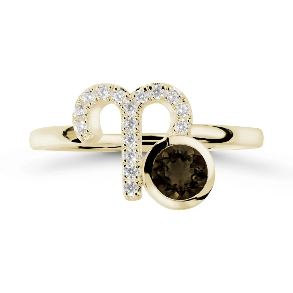 Unique Round Smoky Quartz Ring In Sterlling Silver - Image 3