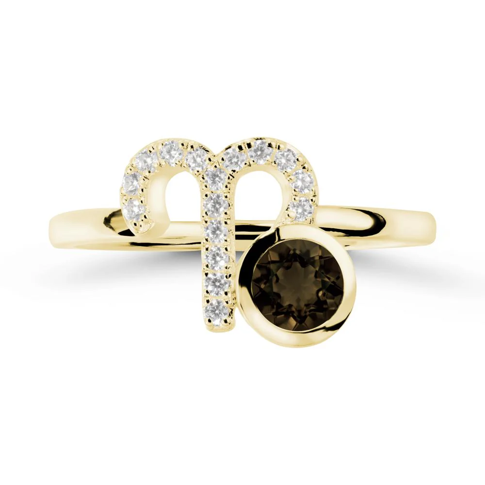 Unique Round Smoky Quartz Ring In Sterlling Silver - Image 6