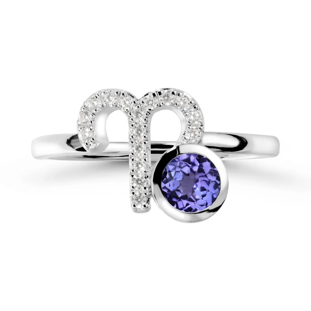 Unique Round Tanzanite Ring In Sterlling Silver - Image 3