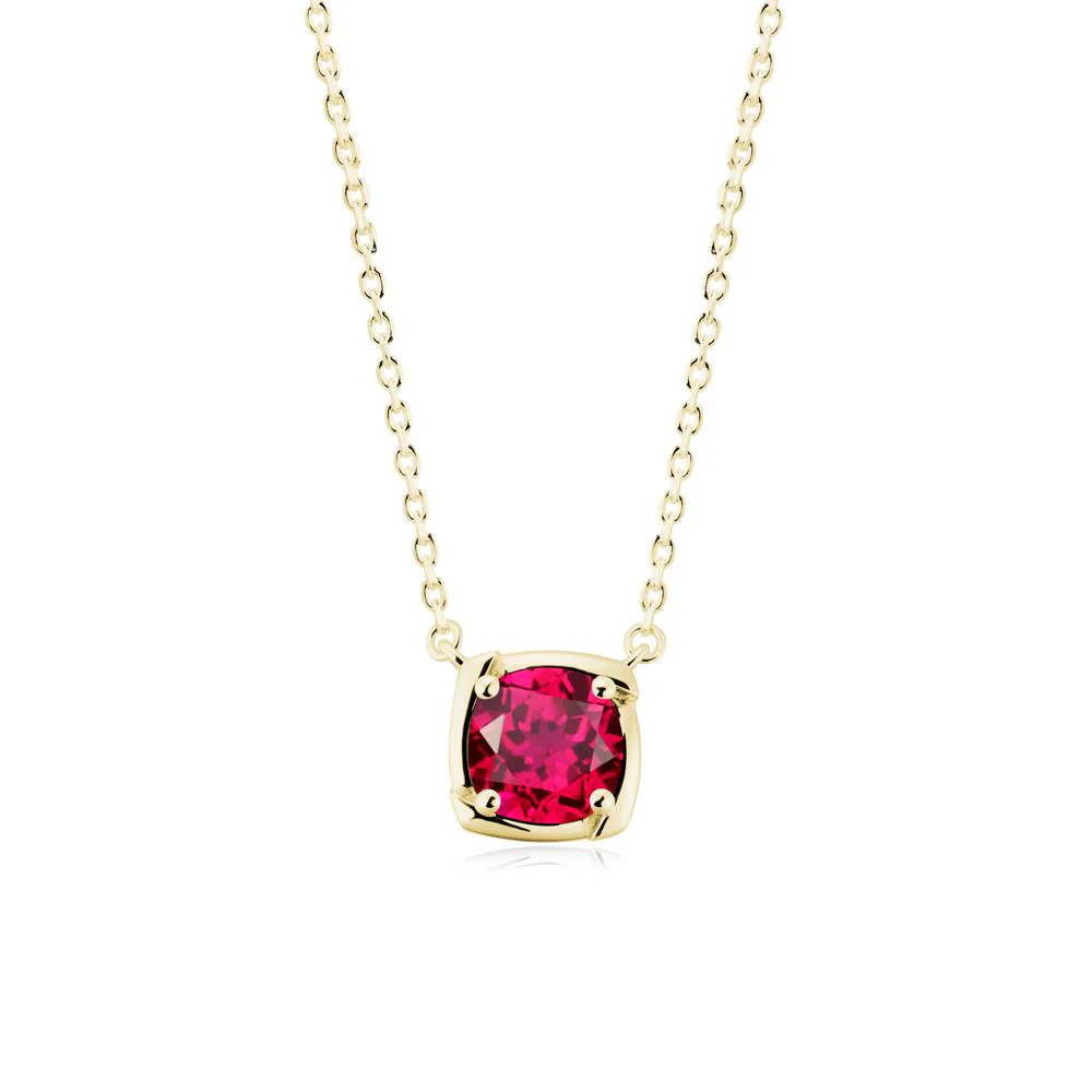 Unique Ruby Solitaire Pendant Necklace - Image 6