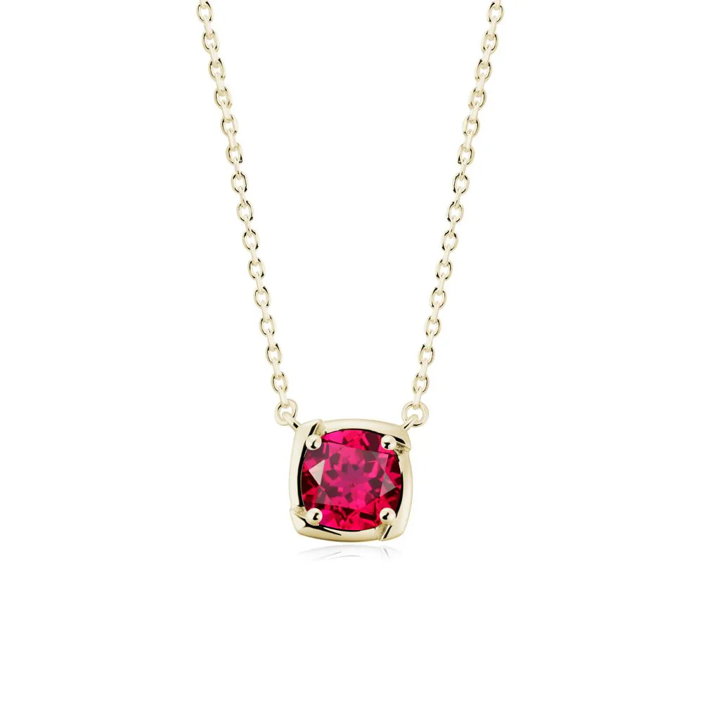 Unique Ruby Solitaire Pendant Necklace - Image 8