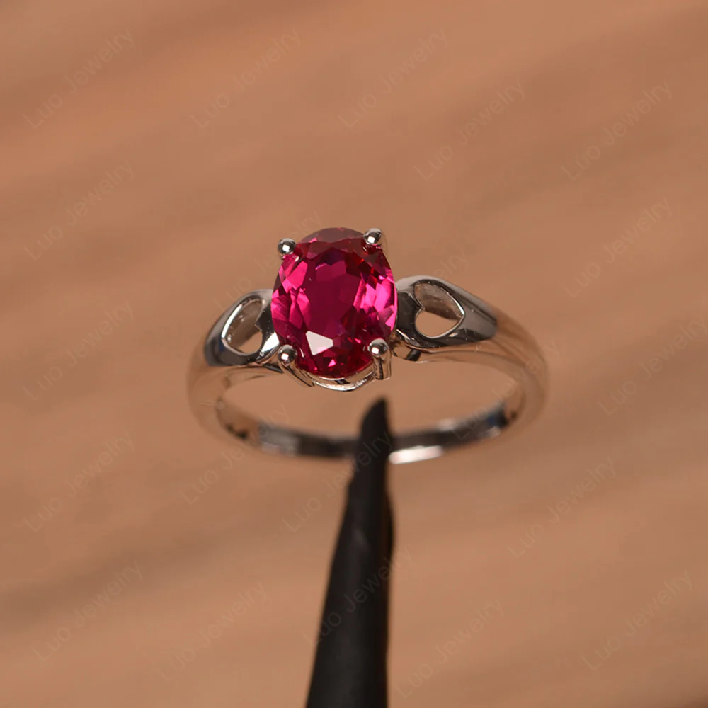 Ruby Oval Cut Engagement Ring