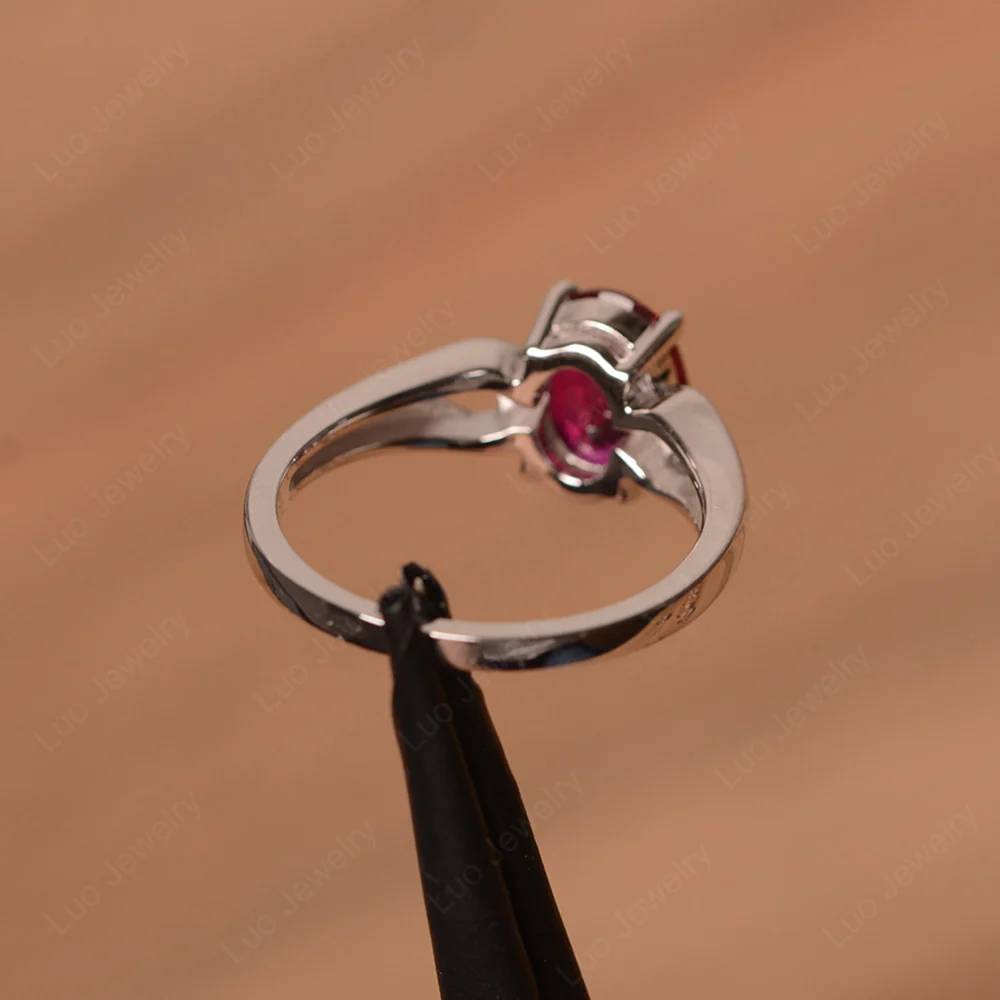 Ruby Oval Cut Engagement Ring - Image 3
