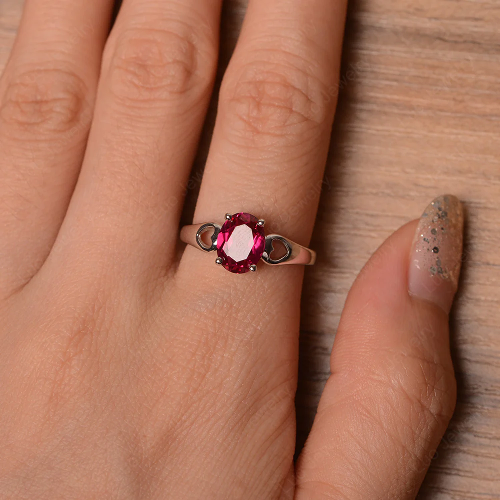 Ruby Oval Cut Engagement Ring - Image 4