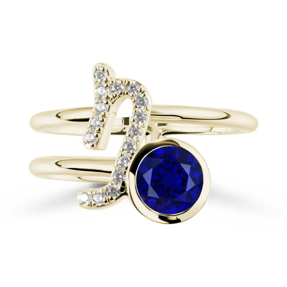 Unique Sapphire Capricorn Zodiac Ring -Steadfast & Enduring - Image 4