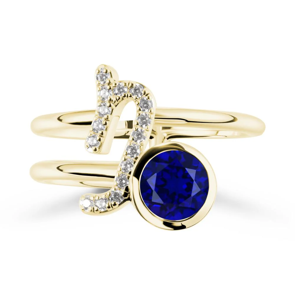 Unique Sapphire Capricorn Zodiac Ring -Steadfast & Enduring - Image 7