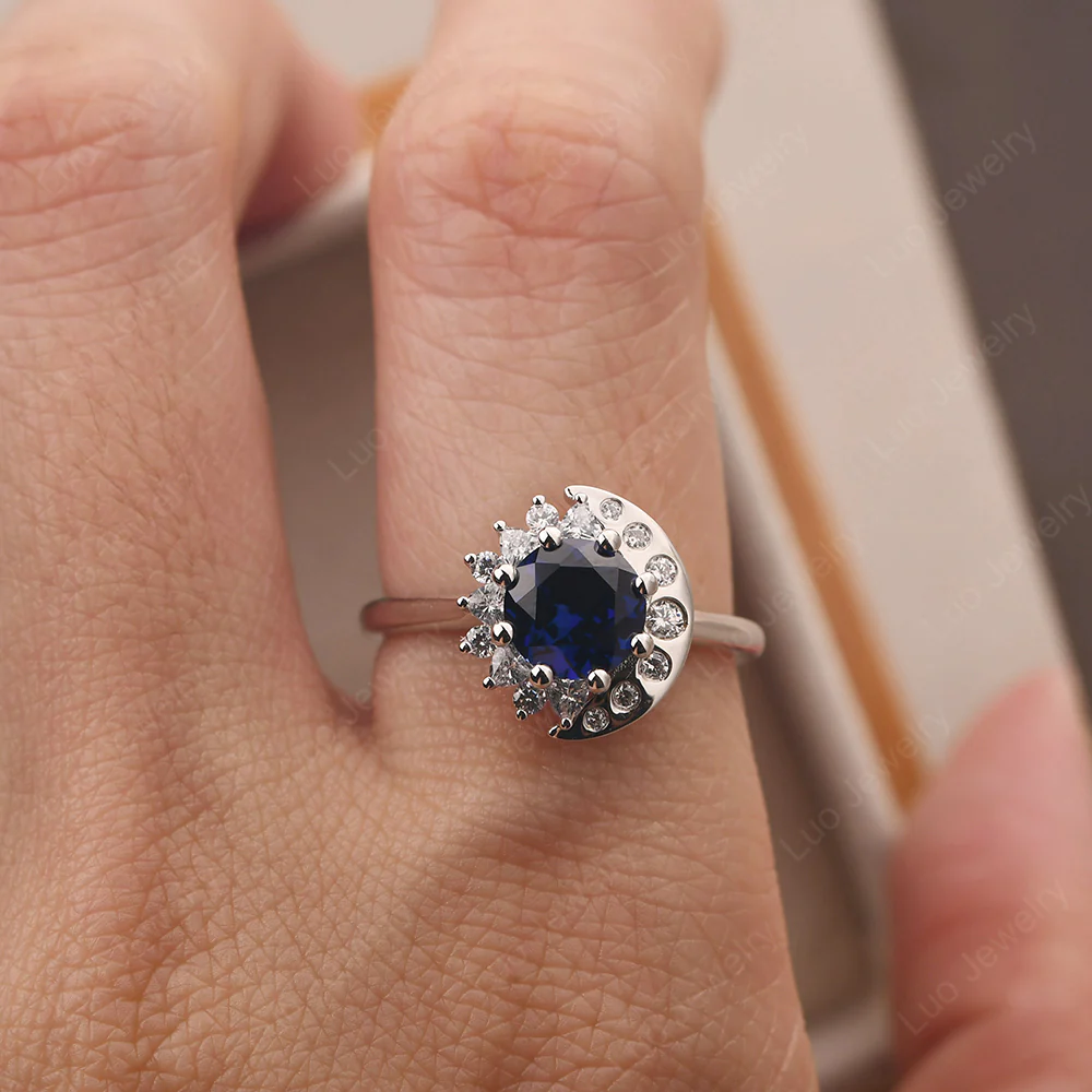 Sapphire Sun and Moon Ring - Image 6