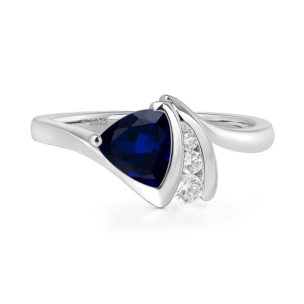 Sapphire Trillion Cut Engagement Ring