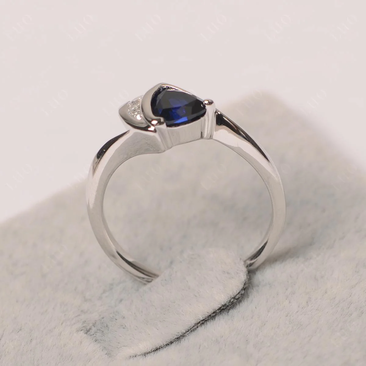 Sapphire Trillion Cut Engagement Ring - Image 11