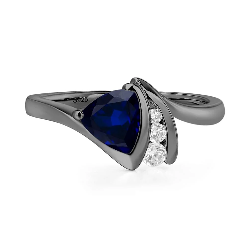 Sapphire Trillion Cut Engagement Ring - Image 2