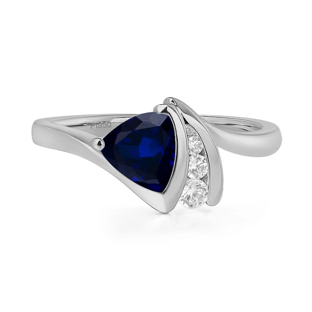 Sapphire Trillion Cut Engagement Ring - Image 6