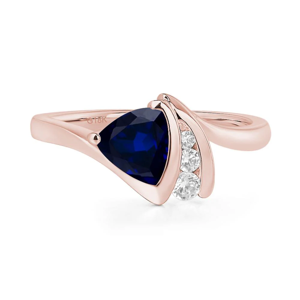 Sapphire Trillion Cut Engagement Ring - Image 9