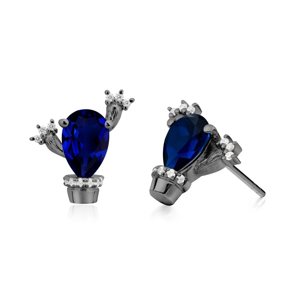 Unique Sapphire Stud Earrings - Image 5