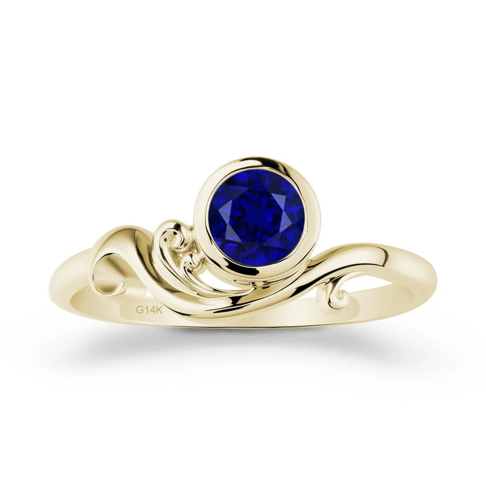 Unique Sapphire Wave Ring - Image 4