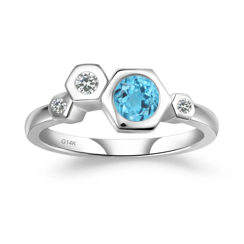 Unique Swiss Blue Topaz Constellation Ring - Image 3