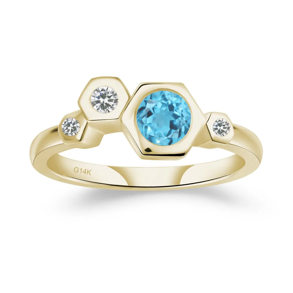 Unique Swiss Blue Topaz Constellation Ring - Image 4