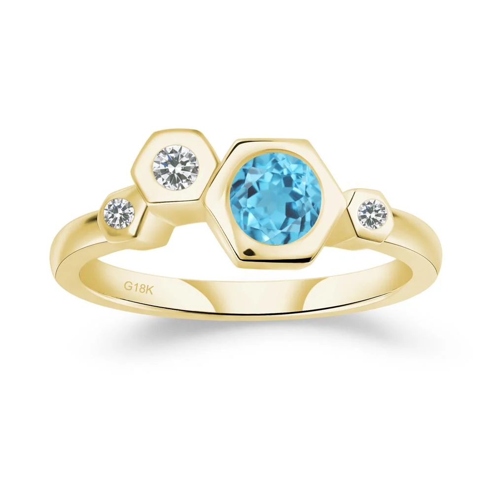 Unique Swiss Blue Topaz Constellation Ring - Image 7