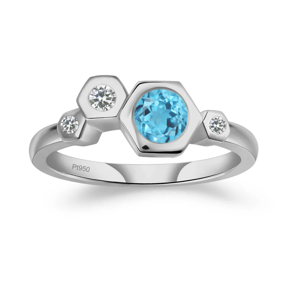 Unique Swiss Blue Topaz Constellation Ring - Image 9