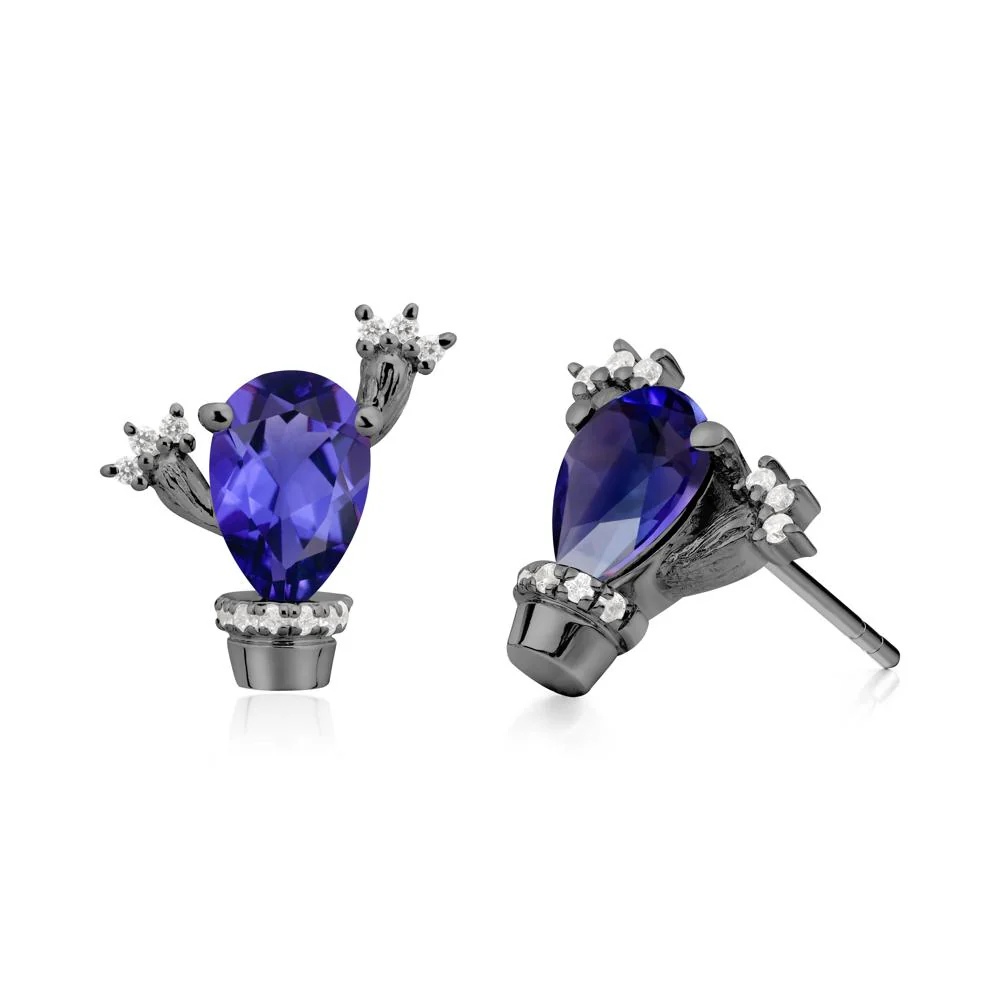 Unique Tanzanite Stud Earrings - Image 3