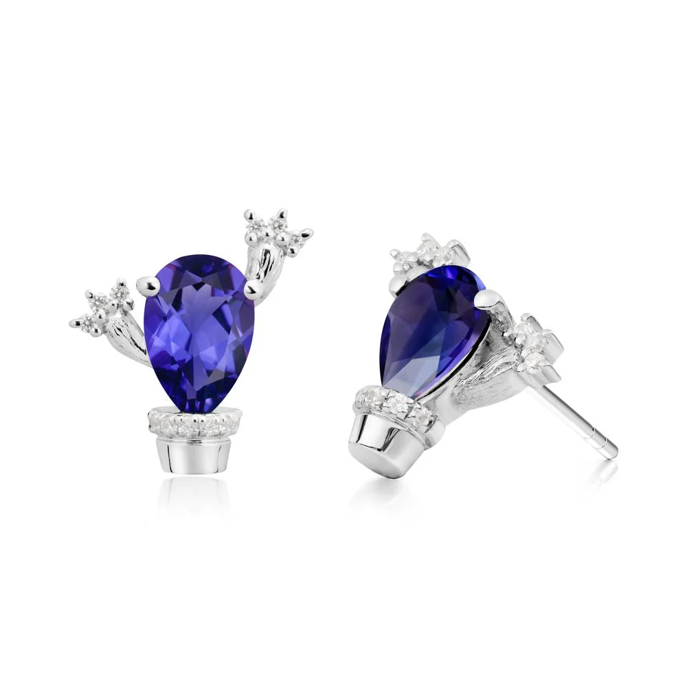 Unique Tanzanite Stud Earrings - Image 5