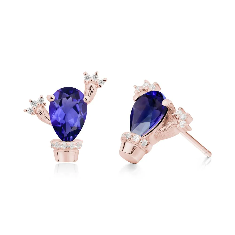 Unique Tanzanite Stud Earrings - Image 6