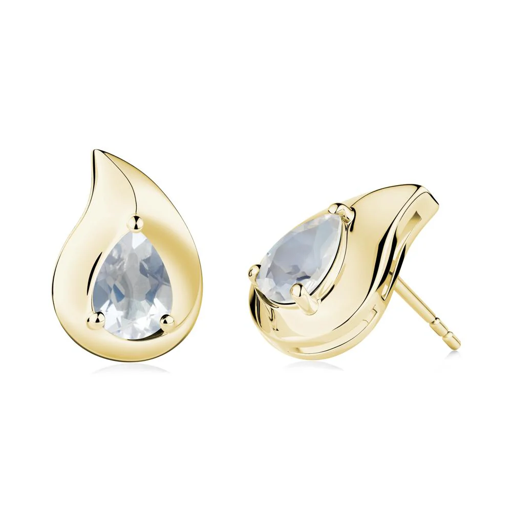 Unique Teardrop Moonstone Stud Earrings - Image 8