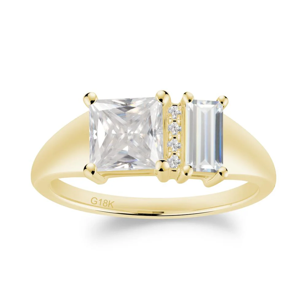 Unique Toi Et Moi Cubic Zirconia and Moissanite Birthstone Ring - Image 6