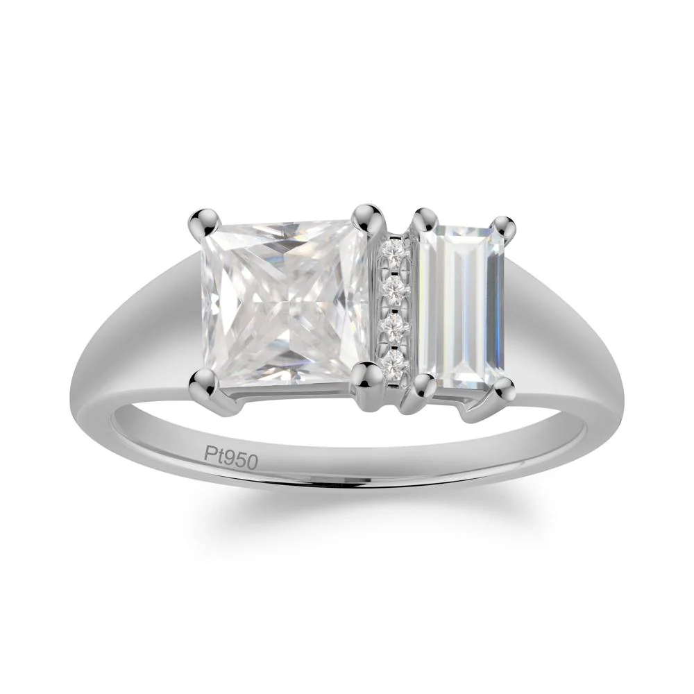Unique Toi Et Moi Cubic Zirconia and Moissanite Birthstone Ring - Image 9