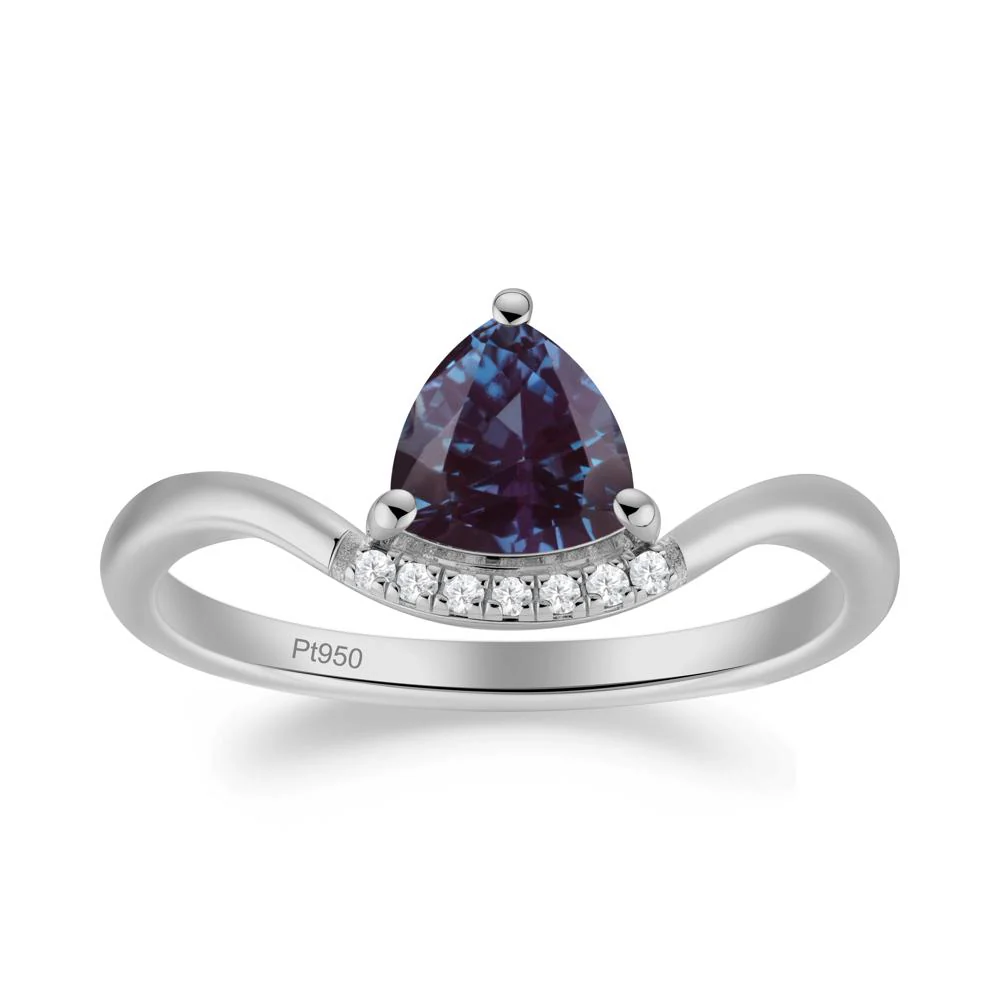 Unique Trilliant Cut Alexandrite Ring