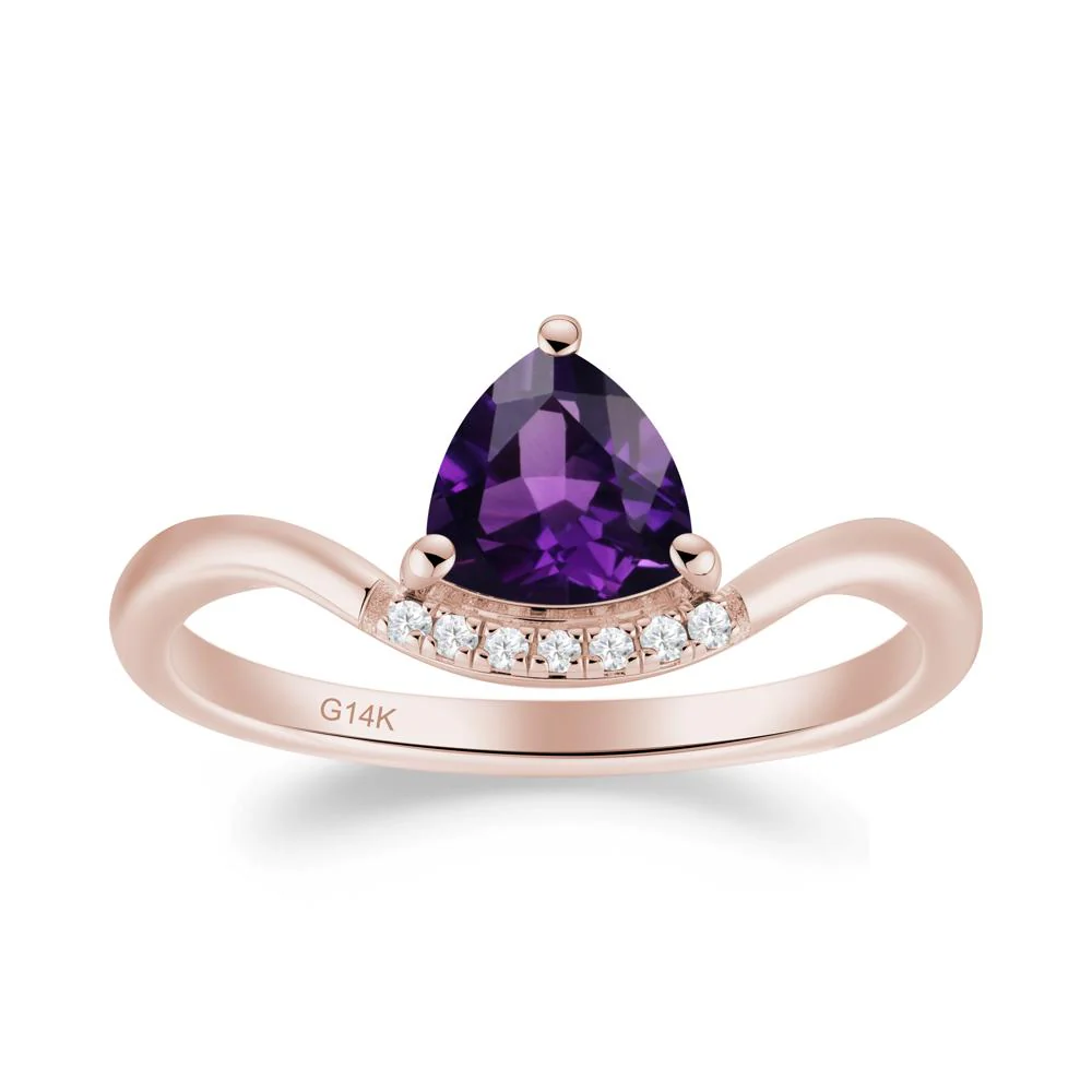 Unique Trilliant Cut Amethyst Ring - Image 5