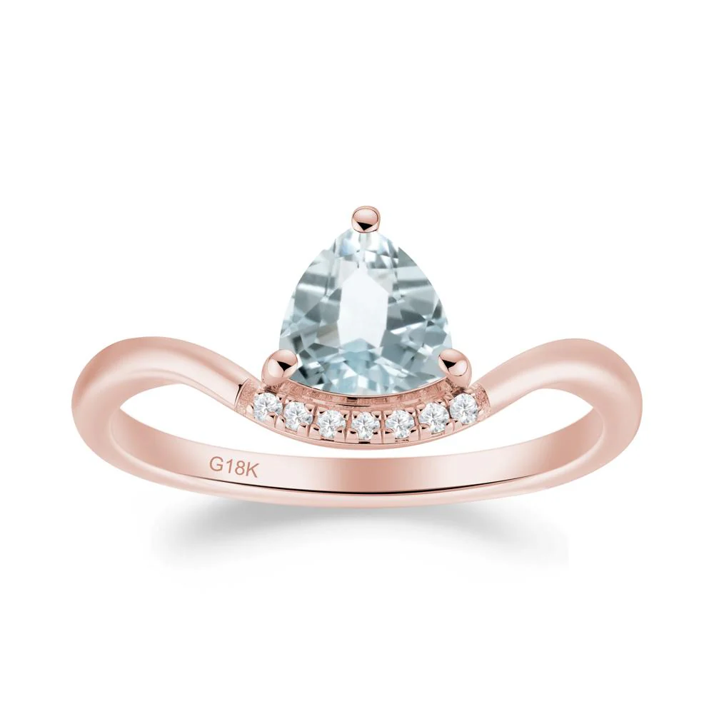 Unique Trilliant Cut Aquamarine Ring - Image 6