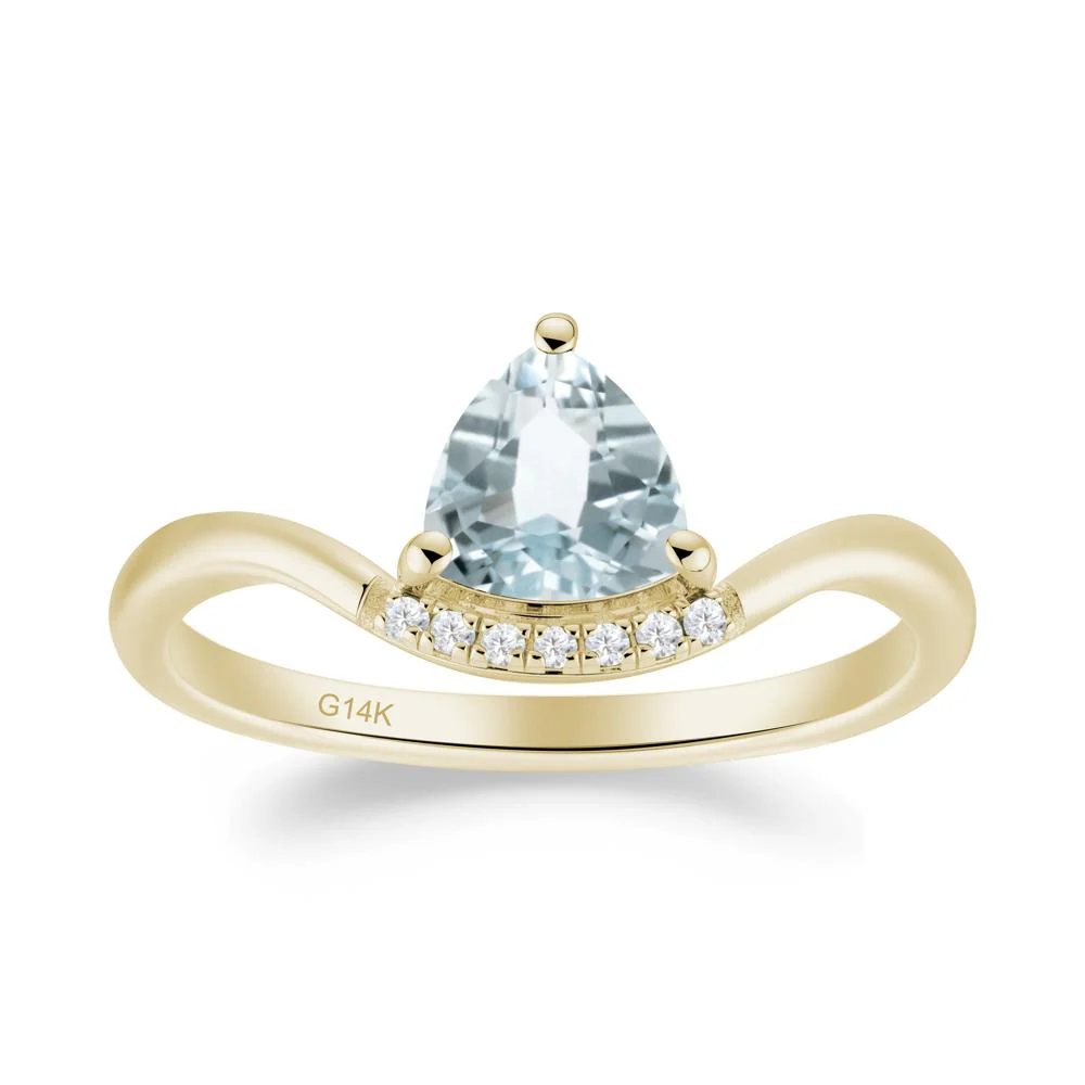 Unique Trilliant Cut Aquamarine Ring - Image 7