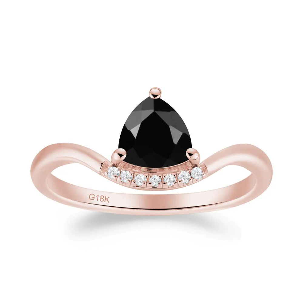 Unique Trilliant Cut Black Spinel Ring - Image 3