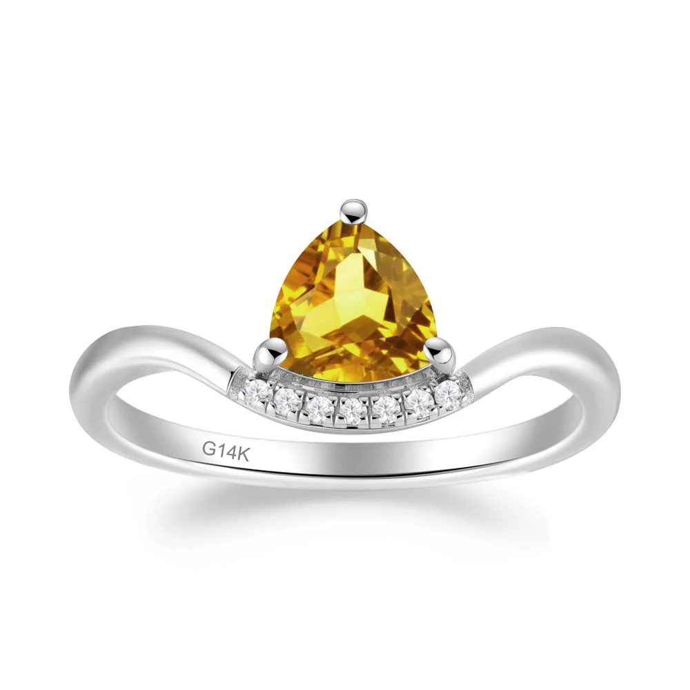 Unique Trilliant Cut Citrine Ring - Image 4
