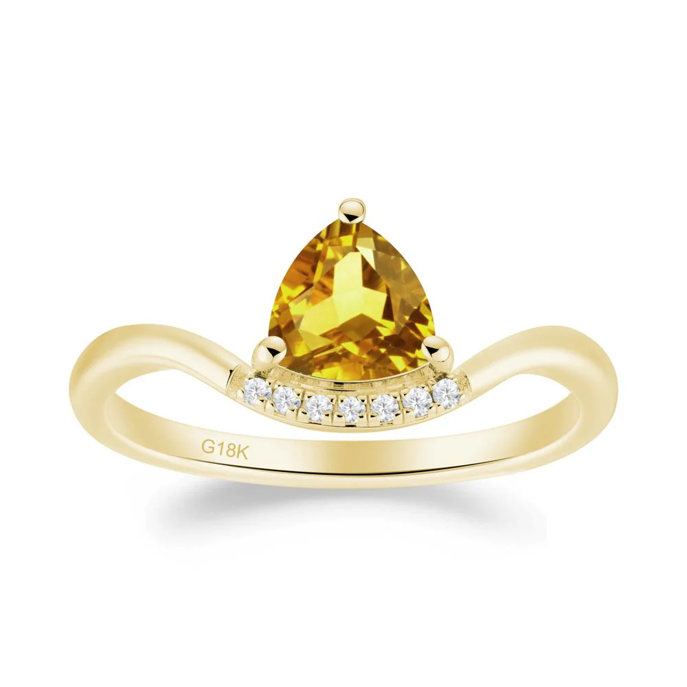 Unique Trilliant Cut Citrine Ring - Image 5