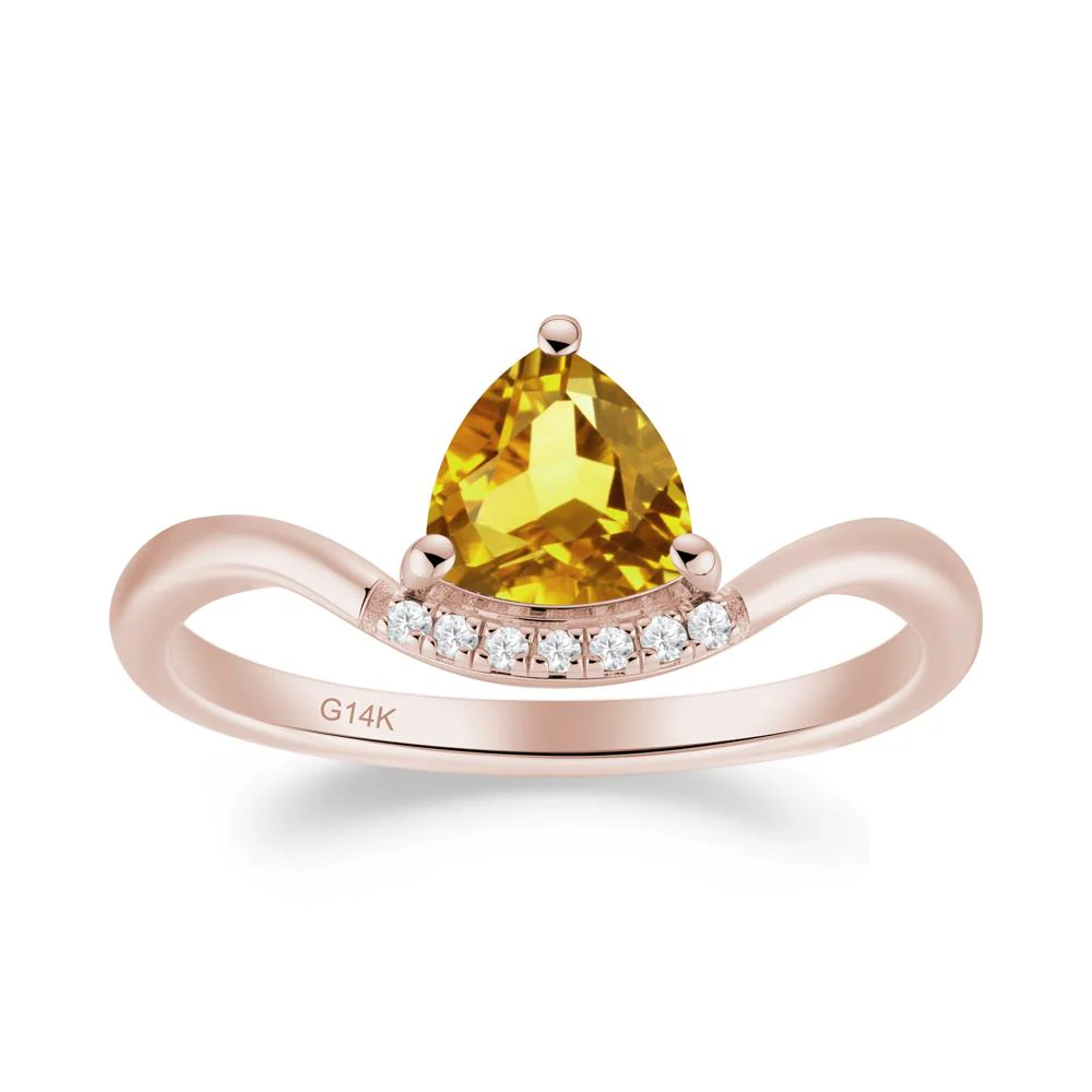 Unique Trilliant Cut Citrine Ring - Image 7