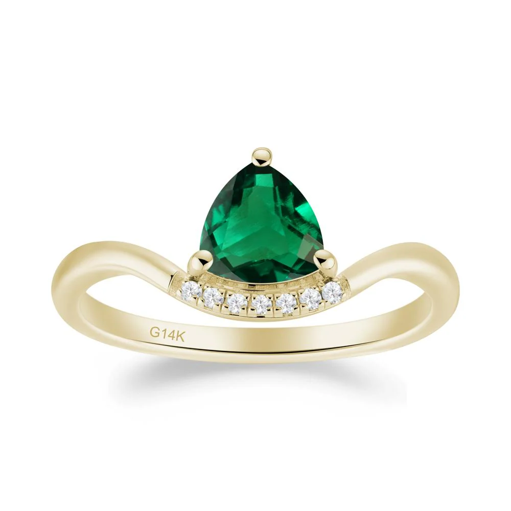 Unique Trilliant Cut Emerald Ring - Image 2