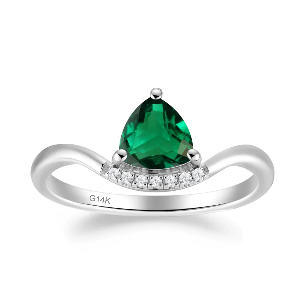 Unique Trilliant Cut Emerald Ring - Image 3