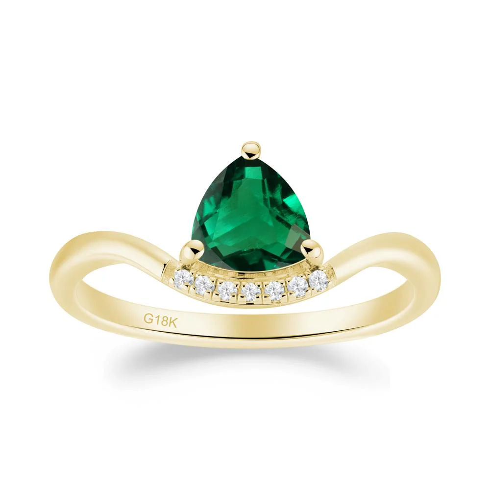 Unique Trilliant Cut Emerald Ring - Image 7