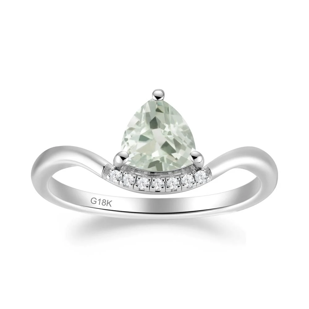 Unique Trilliant Cut Green Amethyst Ring - Image 3