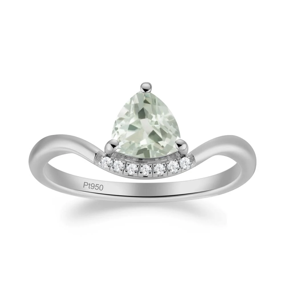 Unique Trilliant Cut Green Amethyst Ring - Image 4