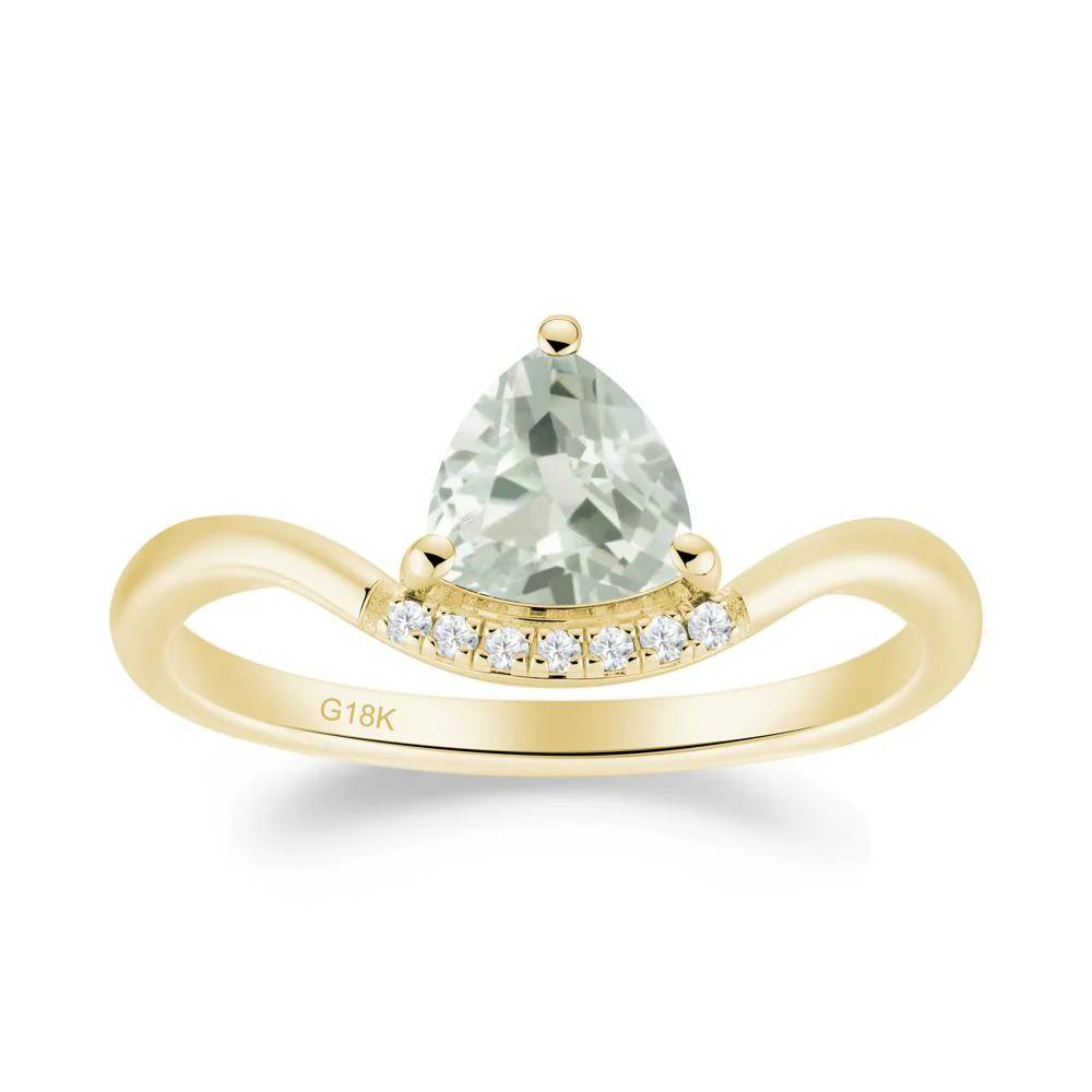 Unique Trilliant Cut Green Amethyst Ring - Image 8